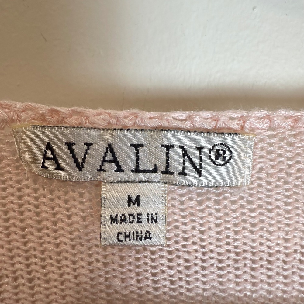 Avalin Pink Linen Blend Long Sleeve Tunic Top Lightweight Womens Medium - Picture 3 of 5